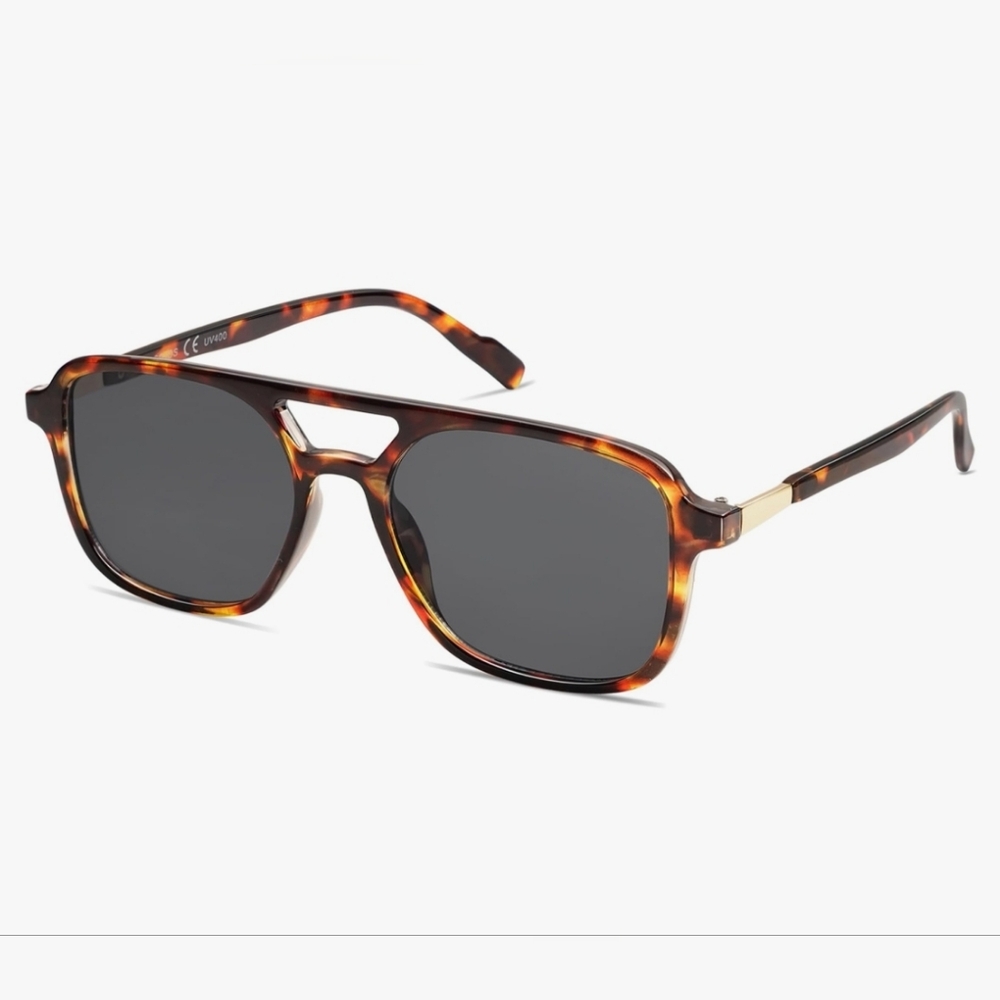 Retro Aviator Sunglasses Unisex, Tortoise/Grey
